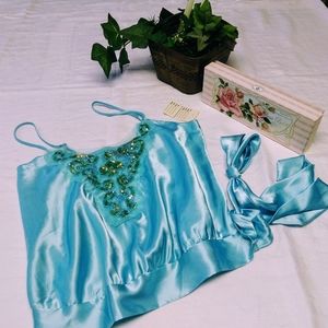Zino satin blue top